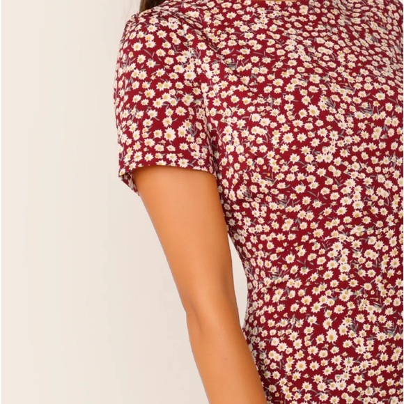 New floral print short sleeve dress - Picture 4 of 4
